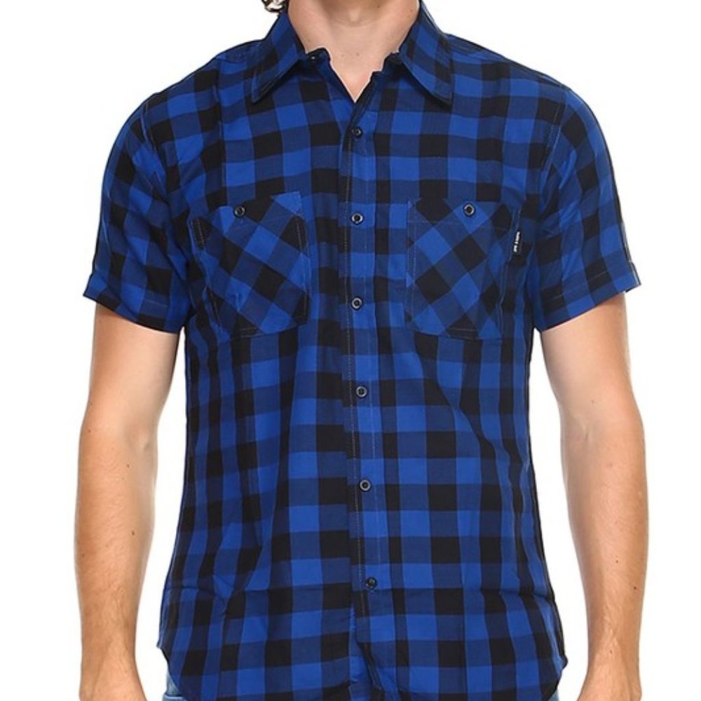 Men's Royal Blue Buffalo Plaid Shirt